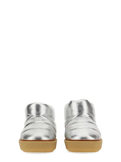 Isabel Marant "eskee" Flat Sole Metallic Finish Boots In Silver