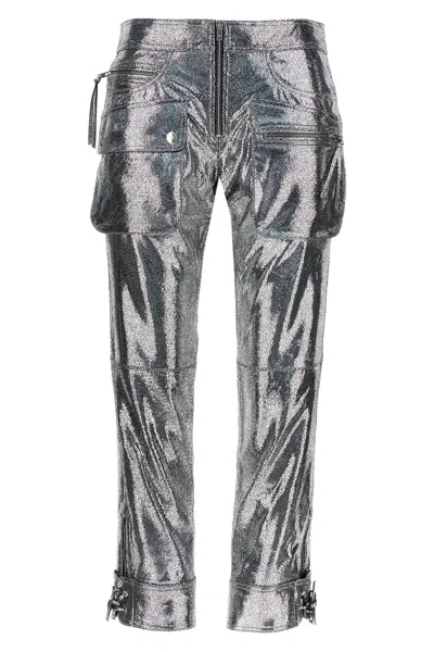 Isabel Marant Trousers Featuring Adjustable Straps And Metallic Finish In Silver