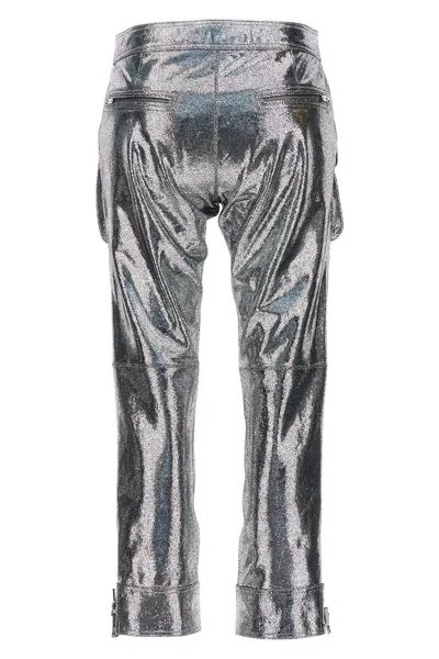 Isabel Marant Trousers Featuring Adjustable Straps And Metallic Finish In Silver