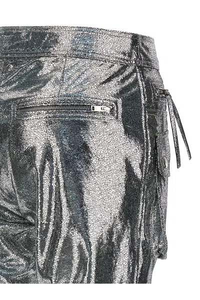 Isabel Marant Trousers Featuring Adjustable Straps And Metallic Finish In Silver