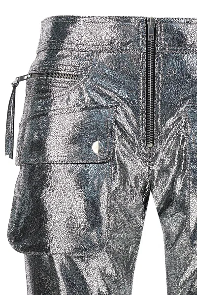 Isabel Marant Trousers Featuring Adjustable Straps And Metallic Finish In Silver