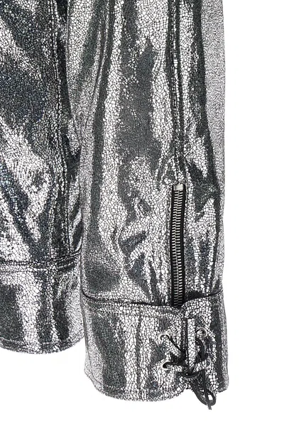 Isabel Marant Trousers Featuring Adjustable Straps And Metallic Finish In Silver