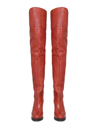 Isabel Marant Soft Leather High Heel Cuissard Boots In Brown