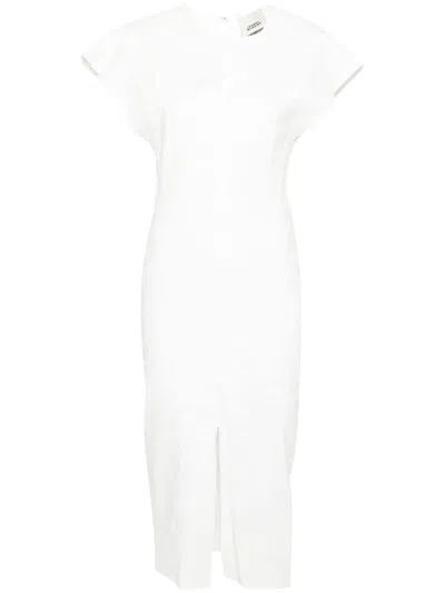 Isabel Marant Nadela Asymmetric Gathered Cotton-jersey Maxi Dress In White