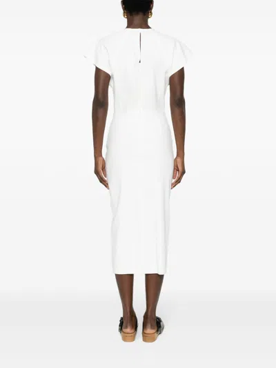 Isabel Marant Nadela Asymmetric Gathered Cotton-jersey Maxi Dress In White