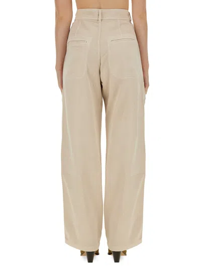 Isabel Marant High Waist Wide Leg Zip Pockets Trousers In Multicolor