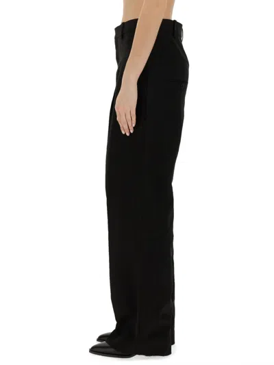 Isabel Marant High Waist Wide Leg Trousers With Button Detail In Black