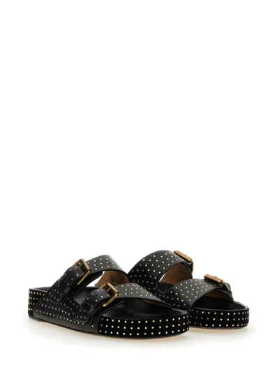 Isabel Marant Black Lennyo Buckle Sandals In Black