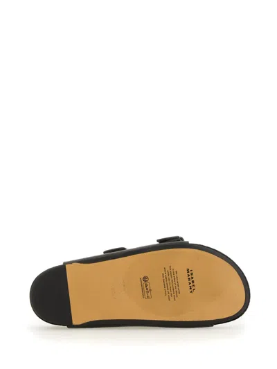Isabel Marant Black Lennyo Buckle Sandals In Black