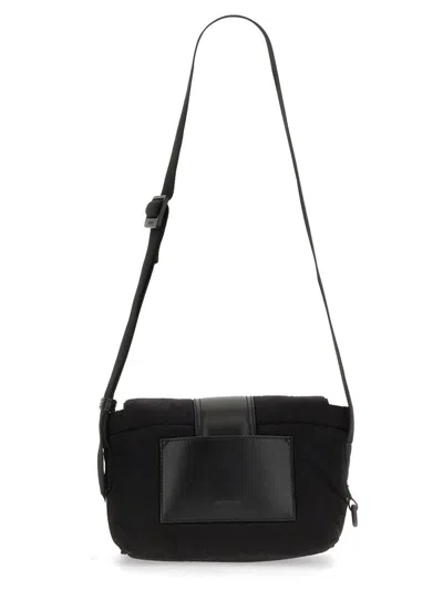 Jacquemus Womens La Banane Bambino Woven Belt Bag Black In Black