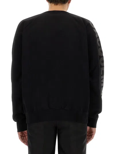 Jacquemus Top Le Sweatshirt Typo With Print In Black