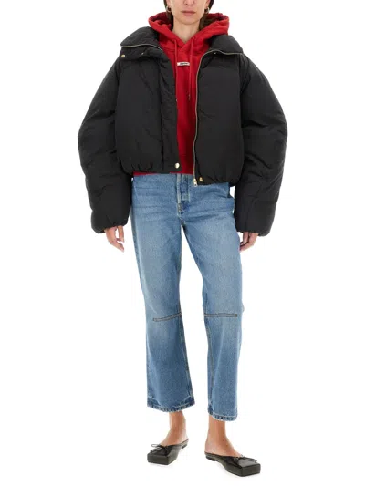 Shop Jacquemus Women The Caraco Puffer Short Jacket In Black