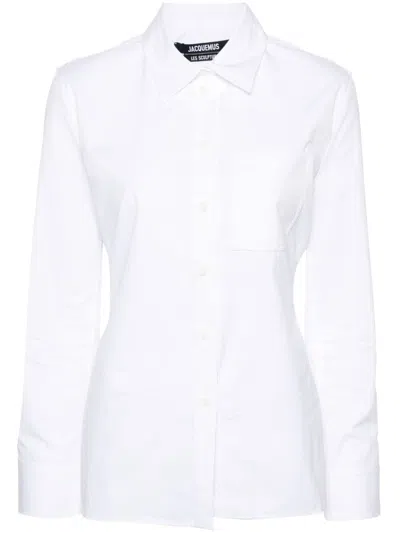 Jacquemus White Blouse With Cut-out Detail And Adjustable Waistband In White