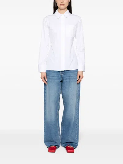Jacquemus White Blouse With Cut-out Detail And Adjustable Waistband In White
