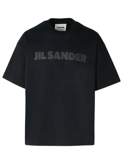 Jil Sander Cotton Jersey Logo T-shirt In Black