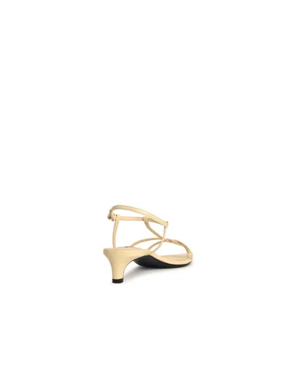 Jil Sander Strappy Leather Sandals In Cream