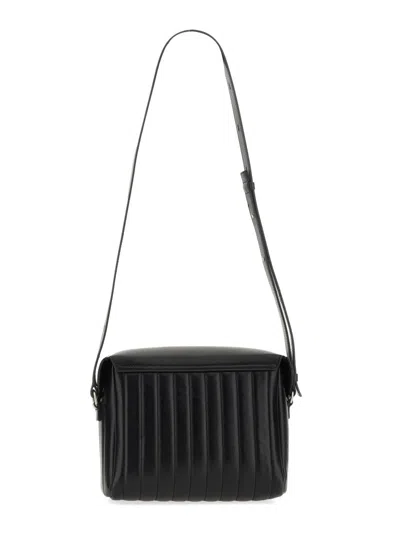 Jil Sander Black Leather Lid Bag With Adjustable Strap In Black