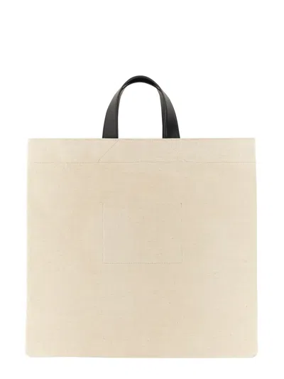 Jil Sander Man Handbag Ivory Size - Textile Fibers, Soft Leather In Cream