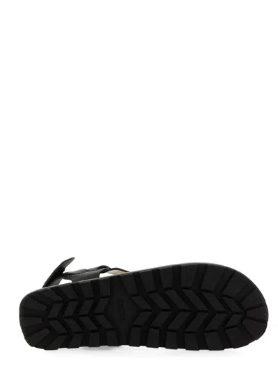 Jil Sander Crisscross Strap Sandal With Durable Rubber Sole In Black