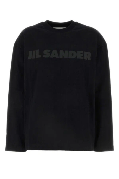 Jil Sander Women Black Cotton T-shirt In Black