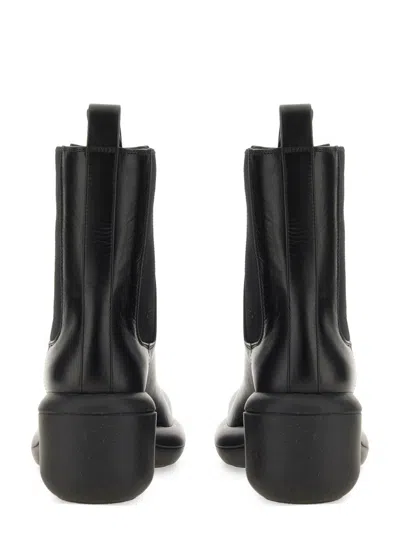 Jil Sander Elasticated-panel Leather Boots In Black