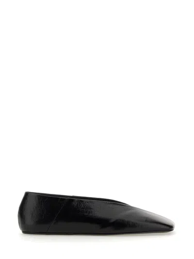 Jil Sander Woman Ballet Flats Black Size 10 Soft Leather In Black