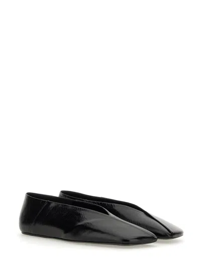 Jil Sander Woman Ballet Flats Black Size 10 Soft Leather In Black
