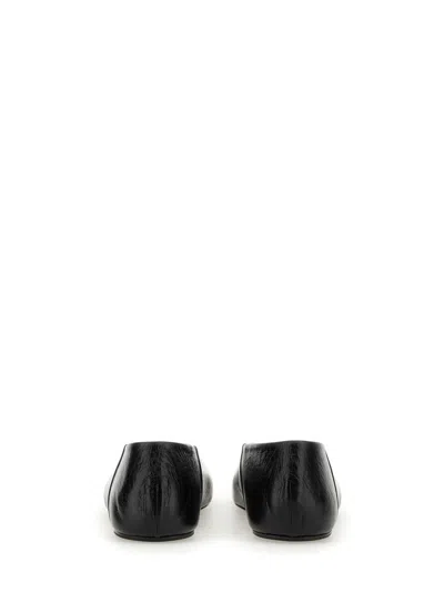 Jil Sander Woman Ballet Flats Black Size 10 Soft Leather In Black