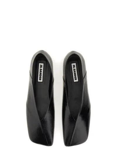 Jil Sander Woman Ballet Flats Black Size 10 Soft Leather In Black