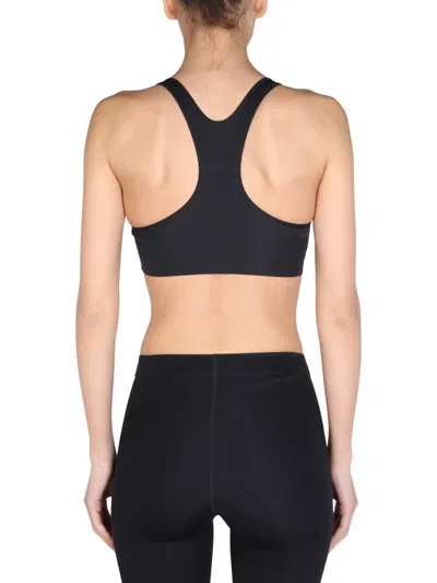 Jil Sander Black Sports Bra With Logo Lettering On The Front In Tech Fabric Stretch Woman In Black