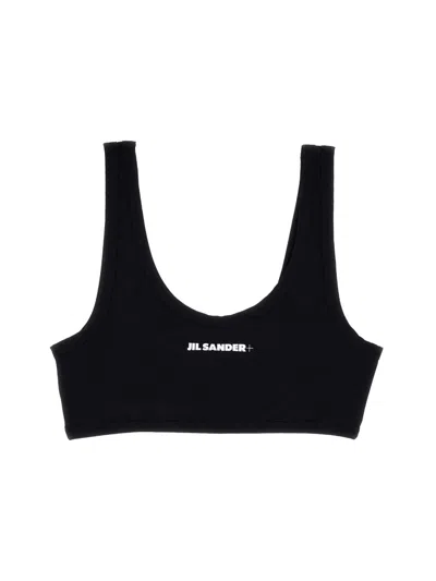 Jil Sander Logo Bikini Top In Black