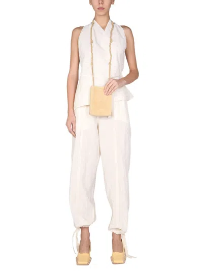 Jil Sander Trousers With Drawstring In White