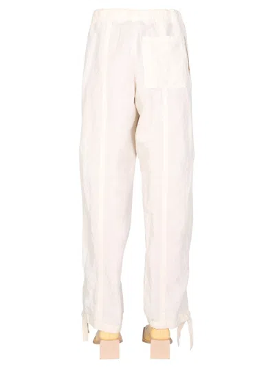Jil Sander Trousers With Drawstring In White