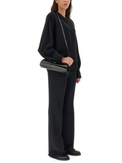 Jil Sander Relaxed-fit Viscose Blend Shirt With Button Closure In Black
