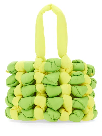 Jw Anderson Men's Small Woven Tote Bag In Green
