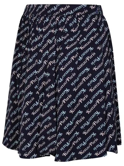 Kenzo X Verdy Flared Miniskirt In Blue