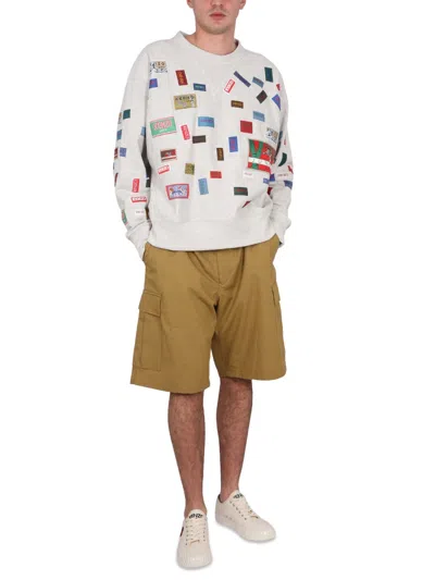Kenzo Cargo Shorts In Brown