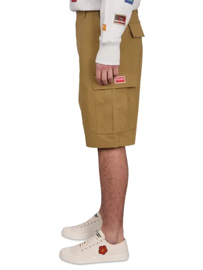 Kenzo Cargo Shorts In Brown