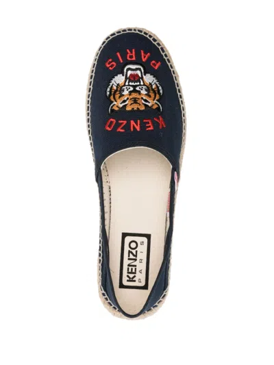 Kenzo Men Lucky Tiger Canvas Espadrilles In Multicolor