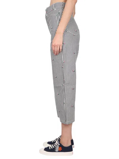 Kenzo Women Cropped Fit Jeans In Blue