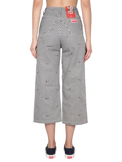 Kenzo Women Cropped Fit Jeans In Blue