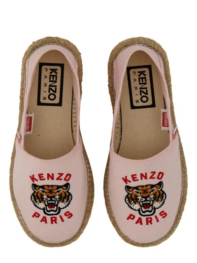 Kenzo Lucky Tiger Embroidered Espadrilles In Pink