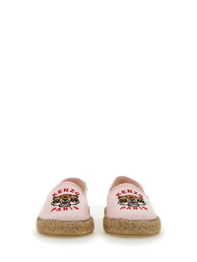 Kenzo Lucky Tiger Embroidered Espadrilles In Pink