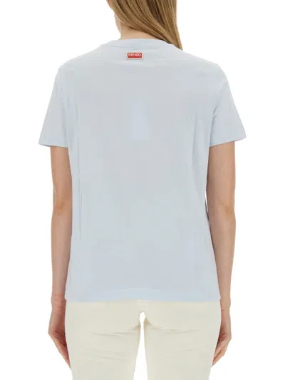 Kenzo Women T-shirt With Tiger Embroidery In Multicolor