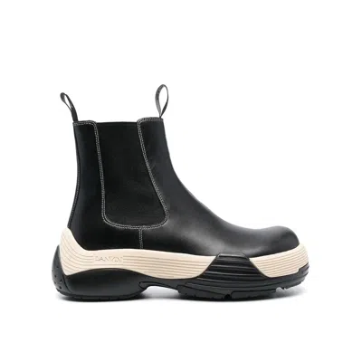 Shop Lanvin Leather Boots Men In Black