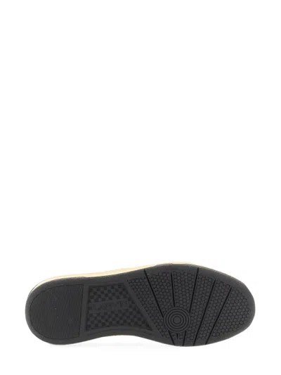 Lanvin Black And White Leather Clay Low Mesh Sneakers In White