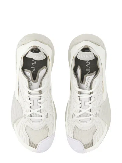 Lanvin Flash-x Mesh Upper Sneakers With Textured Panels In White