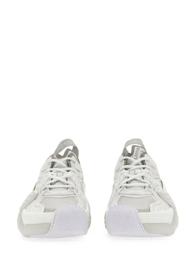 Lanvin Flash-x Mesh Upper Sneakers With Textured Panels In White