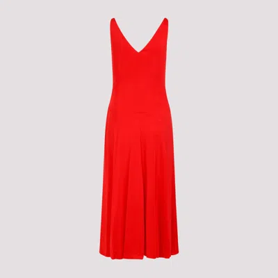 Lanvin Red Flame Sleeveless A-line Midi Dress In Red