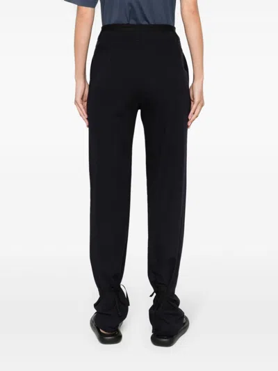 Lemaire Navy Blue Drawstring Trousers In Multicolor